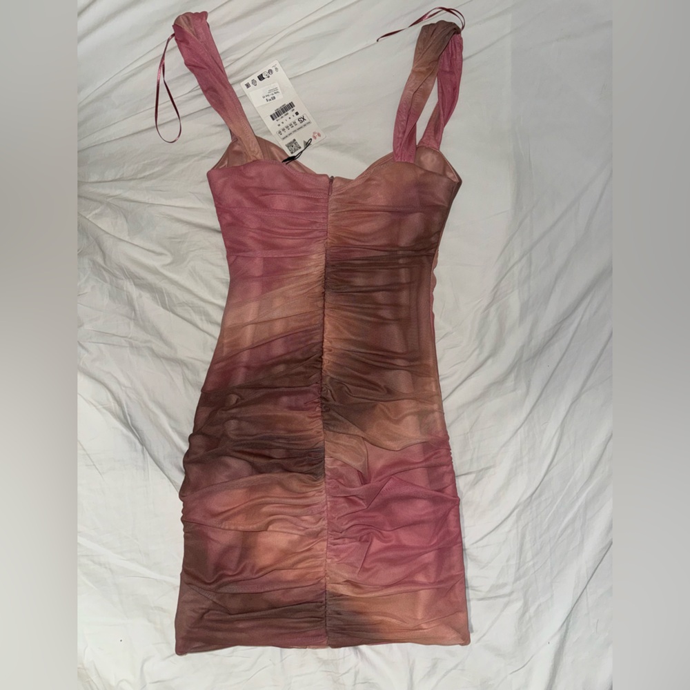 SHORT PRINTED TULLE DRESS - Picture 3 of 3